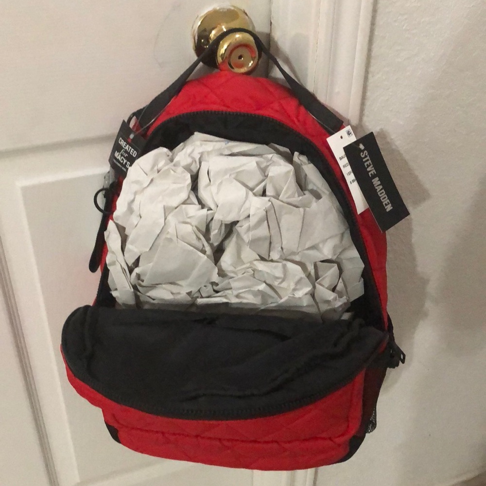 Steve Madden Red Quilted Backpack - Picture 4 of 8